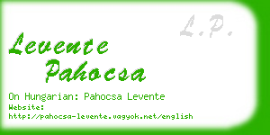 levente pahocsa business card